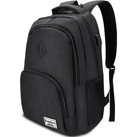 Laptop ryggsekk skolesekk med USB-ladeport for menn og kvinner, vanntett