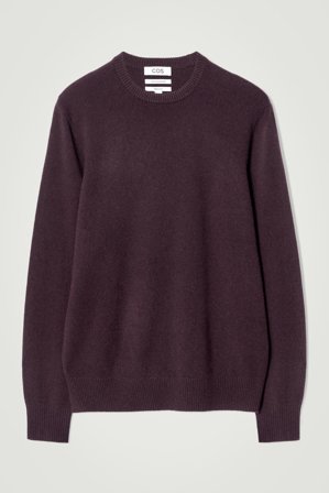 COS Homme Pull À Col Rond Sans Couture En Cachemire Jumper in Rouge