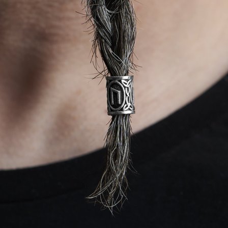 Anillo para barba con runa vikinga para hombres - Anillos y cuentas para barba