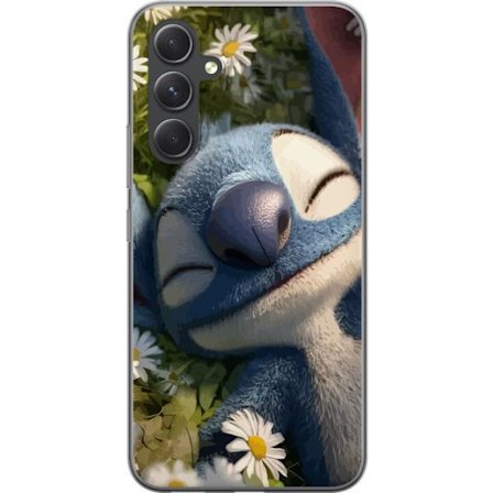 Kompatibel Mobilcover til Samsung Galaxy S24 Stitch falder fredeligt i søvn i en eng af prestekraver, hvor det bløde lys og naturens ro skaber en varm