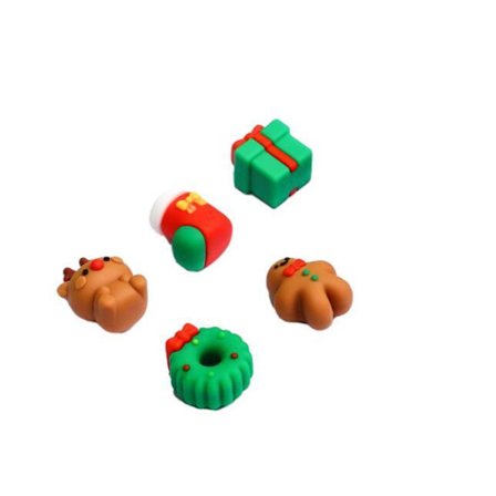 12 ST Tecknad Söt 3D Jultomte Eraser