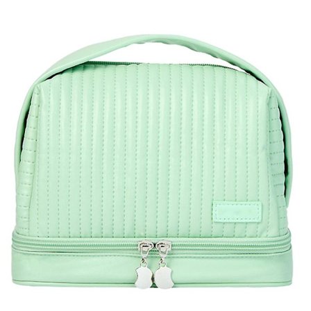 Tør-våd toilettaske Pu Kosmetisk opbevaringstaske Kosmetiktaske grøn