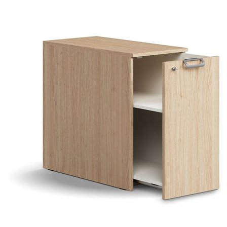 Låsbart sideskab QBUS, højre inkl. håndtag, 740x400x800 mm, eg