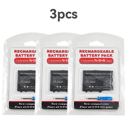 Uppladdningsbart batteripaket för Nintendo 2000mAh NDS DS Lite Ersättningsbatteri med skruvmejsel för NDSL DSL-batteri för NDSL