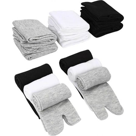 6 par unisex Tabi Flip Flop-sokker Geta-sokker Bomull Delt tå Tabi-sokker Elastiske for kvinner og menn, Flerfarget