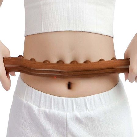 Nya 8 pärlor Gua Sha Massage Stick Kolsyrat trä Ryggkropp Meridian Skrotningsterapi Trollstav Muskelavslappnande Akupunktur Massager brown