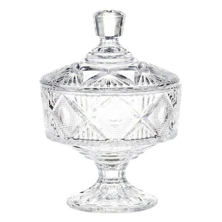 【PP】Godisskål Glas Krystalskål Smykkeskrin Brusebad Totejars Opbevaringsholder Kasse Kager Præget Låglåg Dekorativ Beholder