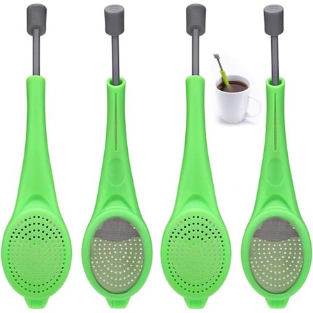 4 stk - Tesil, Silikon Tesil, Tesil med håndtak Egnet for ettermiddagste hjemme og på kontoret, Gjenbrukbar Silikon Tesil