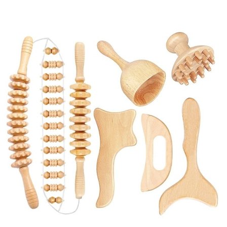 Trä terapi massage rulle lymfatisk dränering massage GuaSha verktyg för hel kropp smärta lindring