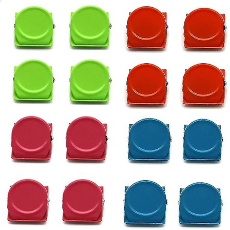 16 stk. Magnetiske Metallklemmer, Magneter Med Kjøleskapsklemmer Magnetiske