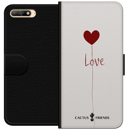 Yhteensopiva Lompakkokotelo Huawei Huawei Y6 (2018) Cactus and Friends - Love Balloon Minimal