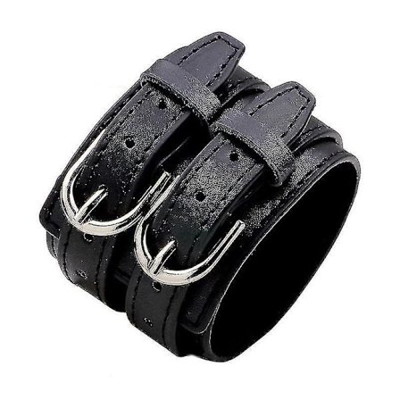Dubbelbälte Läder Handled Friendship Bred Armband (27,2 cm)