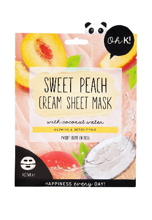 Oh K Peach & Coconut Water Cream Sheet Mask Ansiktsmask peeling Dam 15G
