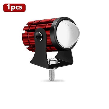 Utsökt Mini Dual Color Lens Motorcykel Strålkastare Lampa Svart Röd Blå Skal Led Spotlights Projektor Cykel Super Bright 30w 1st