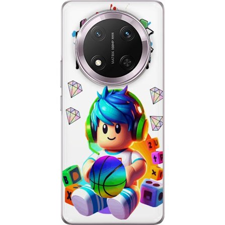 Yhteensopiva Puhelinkuori Honor Honor Magic7 Lite Värikäs Roblox-kuvitus pelihahmolla, leluilla ja energialla, täydellinen pelifaneille ja modernii
