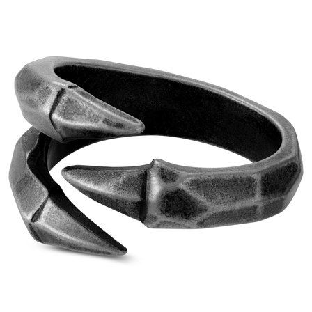 Anillo de acero gris con garra de dragón Jax para hombres - Anillos de acero