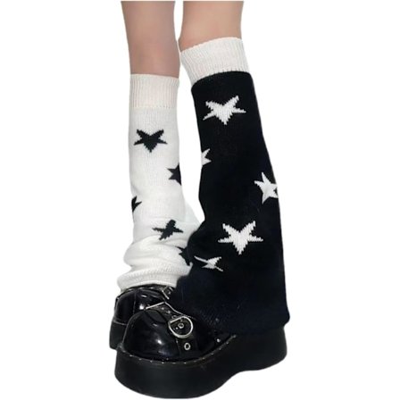 Legwarmere for kvinner, Lolita Legwarmere, Harajuku Moderne Vinter Legwarmere Gothic Y2K Strikket Varme Ben for Kvinner