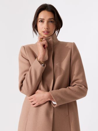 MATCH - Mari kåpe i ullblanding - Marie Philippe - Str. 36 - Dame - Jakker & Kåper - Brun - 70% ull - resirkulert, 20% polyester - resirkulert, 10% 