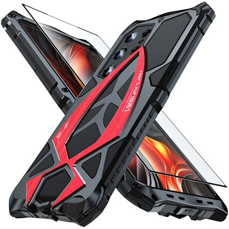 Metallfodral Kompatibelt Med Samsung Galaxy S24 Ultra, Heavy Duty Military Grade Full Body Protection Cover Med Skärmskydd