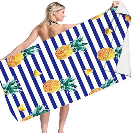 Mikrofiber Strandhåndklæde, Overdimensioneret Rejse Strandhåndklæde, Sandfrit Pool- og Svømmehåndklæde Hurtigtørrende