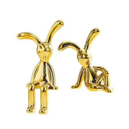 2/4 kpl Pitk korva-j nis-hahmo UV-s hk pinnoitus Liimaava istuva j nis-hahmo mallilelu patsas auton kojelauta Golden 4pcs