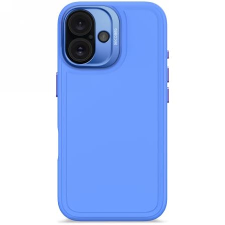 Decoded AntiMicrobial Silicone Stacks Backcover Case with MagSafe for iPhone 16 - Blue - Sininen