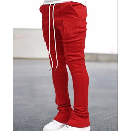 Herre sports casual fire sæsoner lange flared bukser slim fit snøre elastisk talje ensfarvede bukser