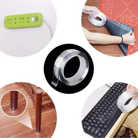 Tejp Nano PU Gel Dubbelsidig Ingen Rester Tejp Transparent Avtagbar Klibbig Anti Slip Gel Tejp