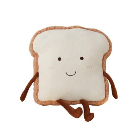 1 St Cartoon Plysch Toast Toy Mjuk Fylld Mat Kudde Kawaii