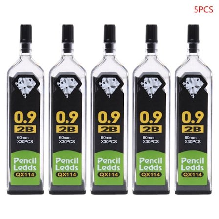 5 stk 0,3/0,5/0,7/0,9 mm HB 2B genopfyldningsledning til automatiske mekaniske blyanter Schoo