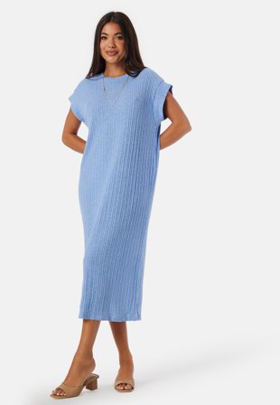 Pieces Pclena SS midi dress Blue Klær