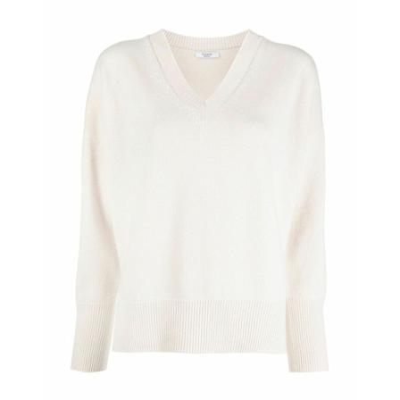 Peserico Round-neck Sweater Hvid, Dame