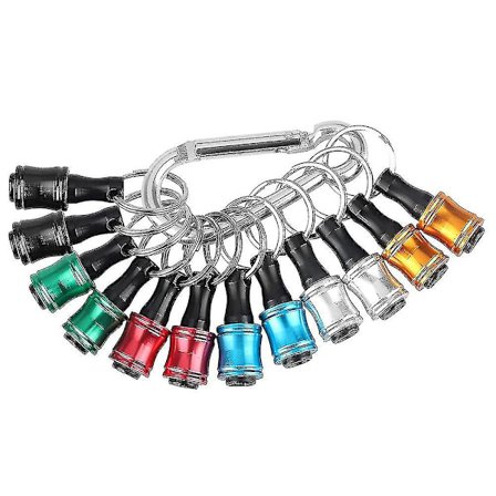 12 stk 1/4 tommers sekskant skaft skrutrekker bitsholder forlengelsesstang nøkkelring skrue adapter bor bits hol