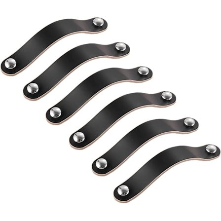 8 st svarta läderhandtag 128 mm läderhandtag för skåp, lådor, skåp läderhandtag för skåp låda möbler