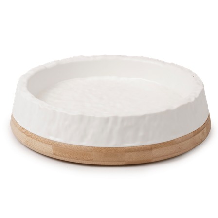Selected by ZOO - Matskål for katt Bambus Hvit S/M, 290ml, 18x18x4cm - Katt - Matplass og vannfontener for katt - Matskåler og vannskåler - ZOO.no