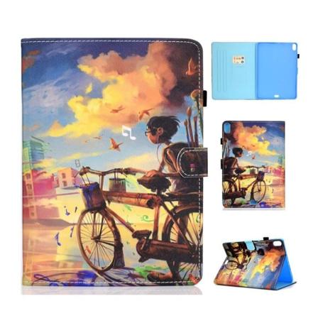 iPad Pro 11 inch (2018) stilrent vikbart syntetläder skyddsfodral med bildmotiv - Pojke Med Cykel multifärg