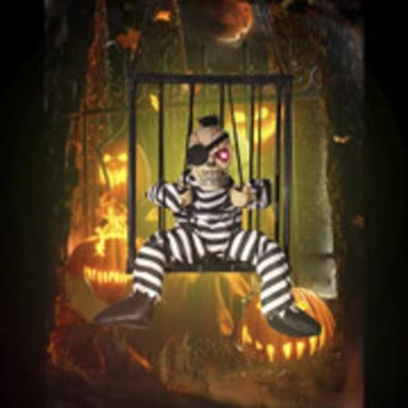 Skrikende animerte hengende Halloween-dekorasjoner utendørs innendørs, bevegelsessensor-skjelett Halloween-dekorasjon, spøkelses-Halloween-rekvisitter