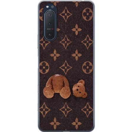 Kompatibelt Mobildeksel til Sony Sony Xperia 5 II Grafiskt monogram mønster med en stilisert teddybjørn i en kunstnerisk stil