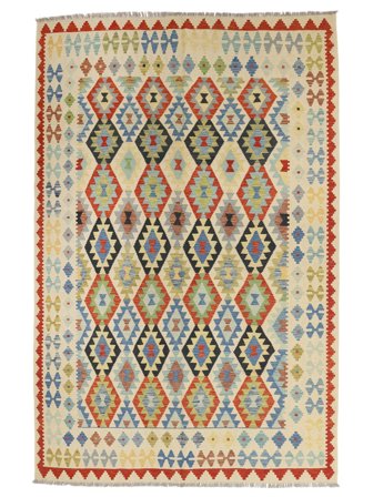 Kelim Afghan Old Style Matta Orientalisk Gul/Mörkröd (Ull, Afghanistan)