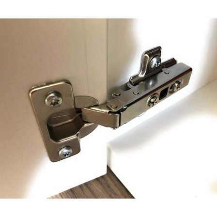 Set med 2 gångjärn och 8 skruvar kompatibla med Ikea Besta, Fritids och Stuva möbler