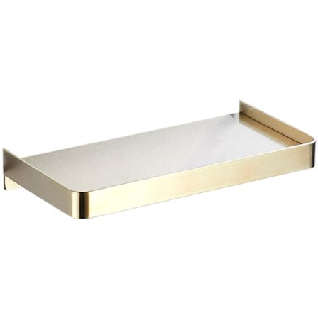 Badrumshylla i rostfritt stål, förvaringshyllor, duschkorg, hållare (guld)