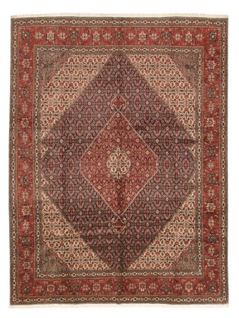 Hand Knotted Tabriz 40 Raj Rug 303X400 Wool Dark Red/Brown Large