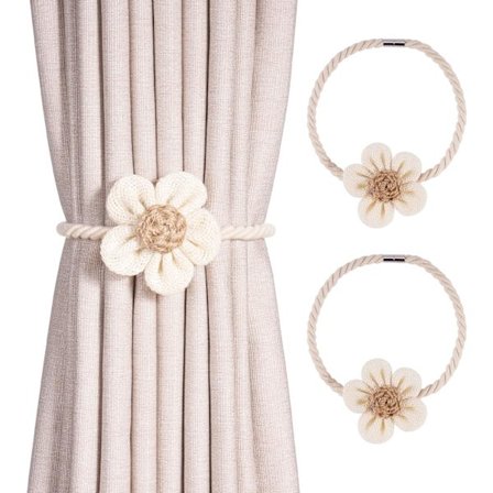 Magnetiska gardinomtag 2 st, Kamelia gardinklämmor kompatibla med gardiner Boho D