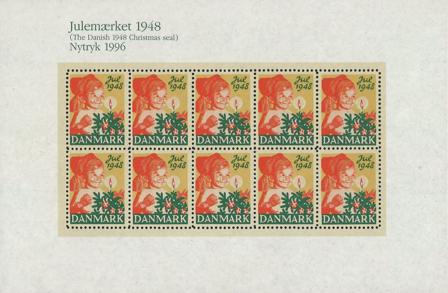 Danmark 1996 - julmärkeark 1948 - Nytryk - Postfrisk