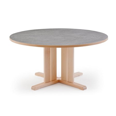 Table KUPOL, round, Ø1300x720 mm, red linoleum, birch