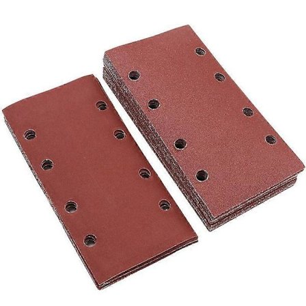Sandpapir til excentersliber 93 x 185 antal huller 8 huller rektangulært velcrosandpapir 15 ark (LGL)