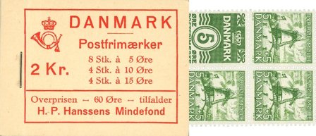 Danmark 1937 - Frimærkehæfte 2 kr. AFA 4 - Postfrisk