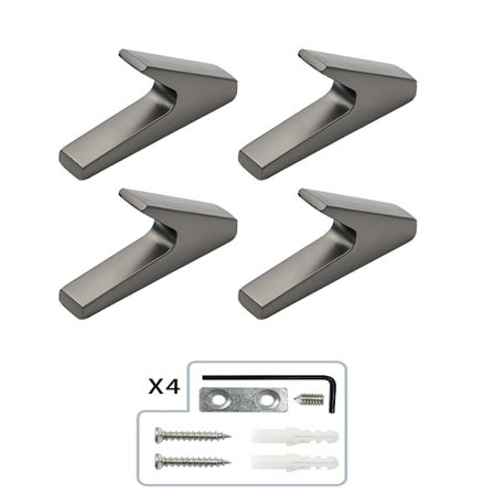 4-pak Karkroge Håndklædekroge GRÅ GRÅ