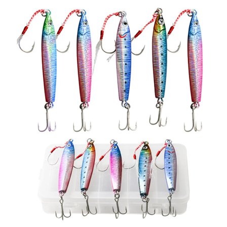 5 stk 30g/40g Sakte Fall Pitch Fiske Lures Metall Flat Fiske Jigger Synkende Jigging Agnet for Saltvannsfiske