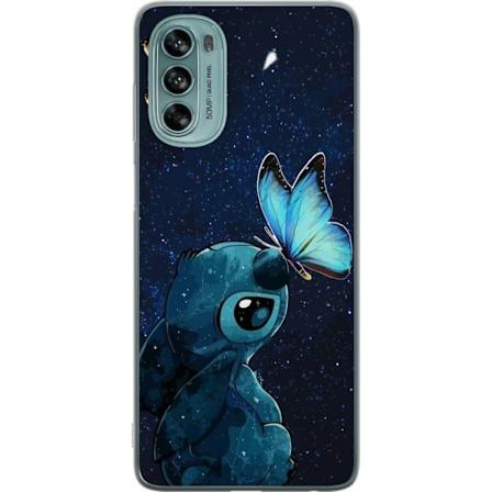 Motorola Moto G62 5G Gjennomsiktig deksel Stitch sommerfugl
